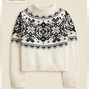 Fair Isle snowflake mockneck sweater in vintage wool